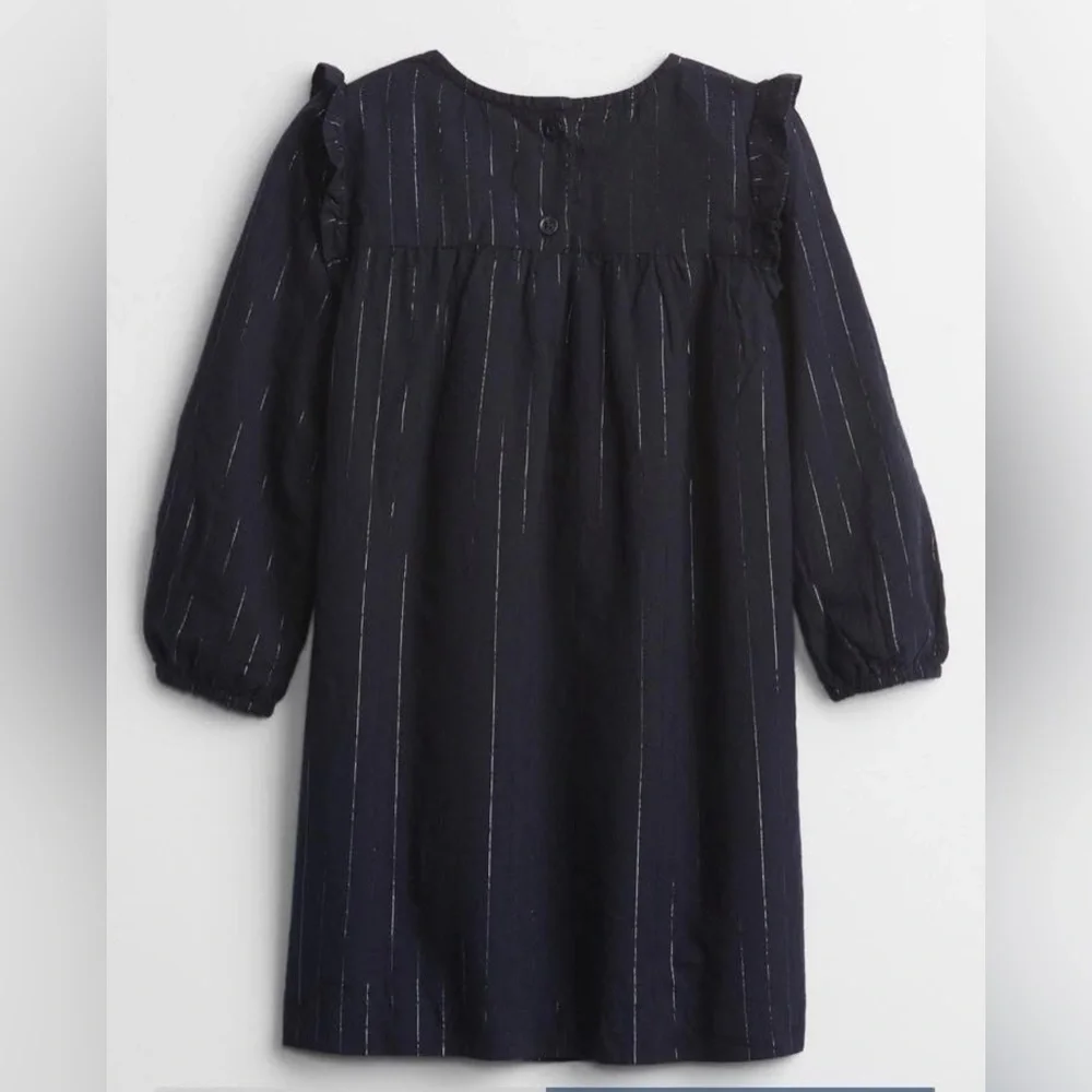 Baby GAP Girl’s Blue Silver Dress Smocked Front Detail Size 3T
